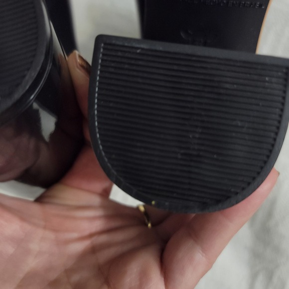 Melissa Classic Chunky Heel Waterproof Rain Boots Square Toe Wellie Black Size 6 - Picture 12 of 16